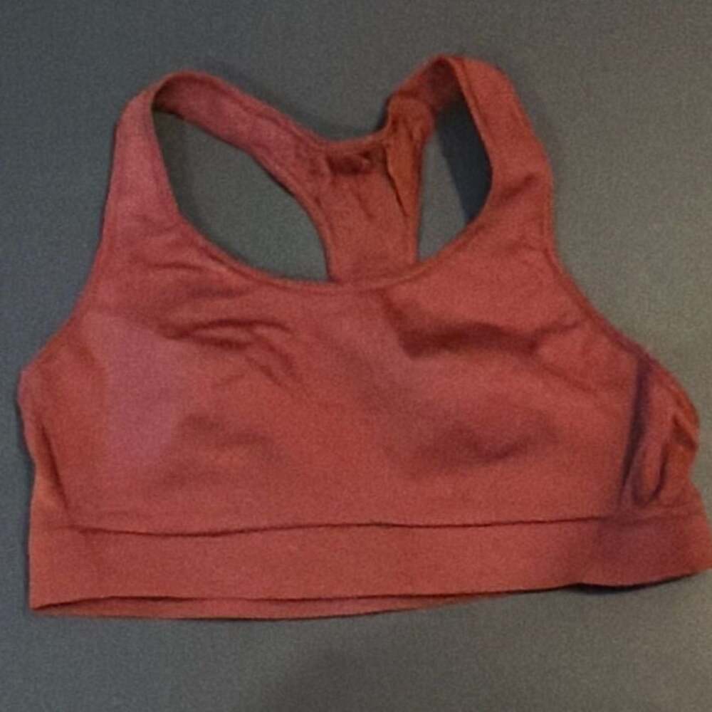 Athleta Hustle Racerback Medium Support Sports Bra 38B/C Terra Cotta